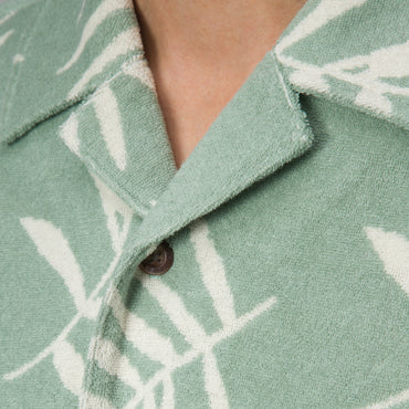 Kenji Short Sleeve Terry Knit Shirt - Almond Milk - Down the Line 1 View