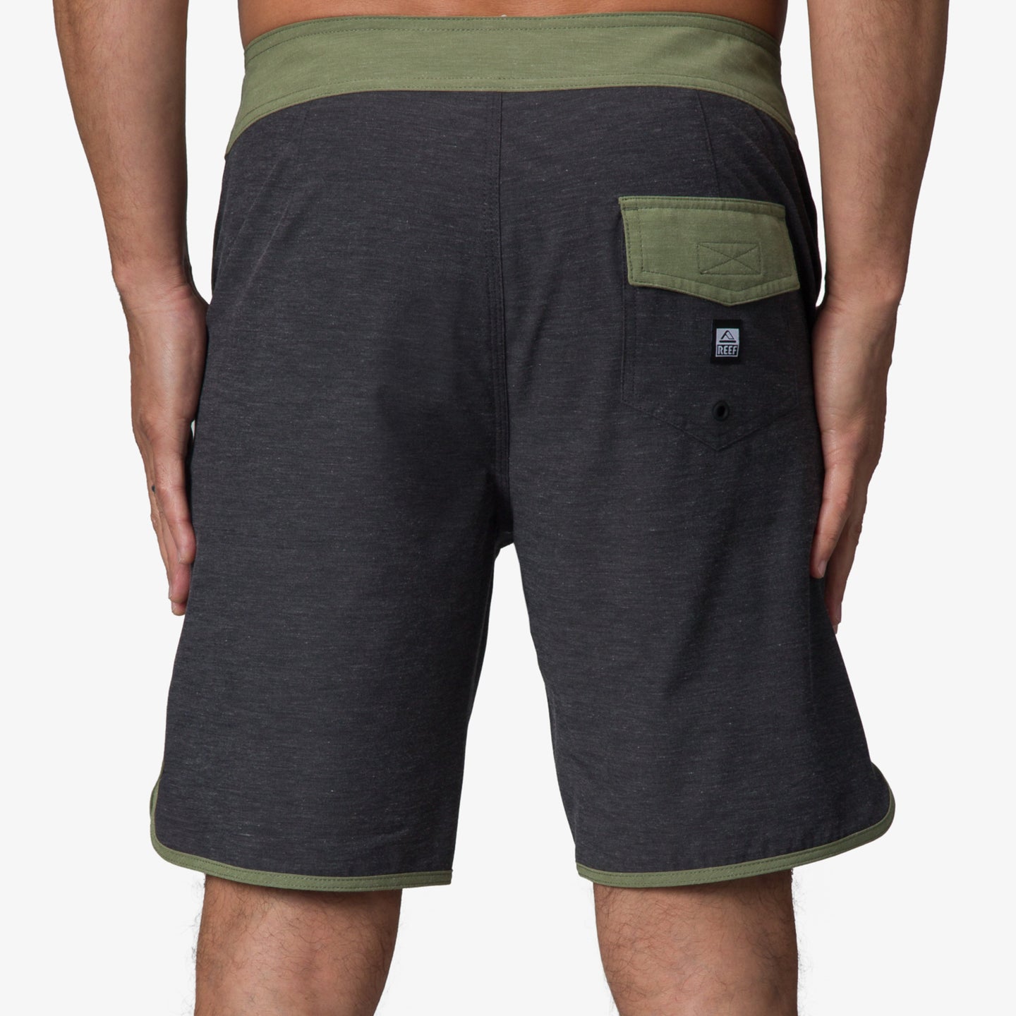 Gardner Boardshort 19" - Caviar - Back View
