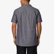 Man wearing a grey Harold Camp Shirt shown from the back, highlighting its relaxed beach-inspired fit and comfort design.