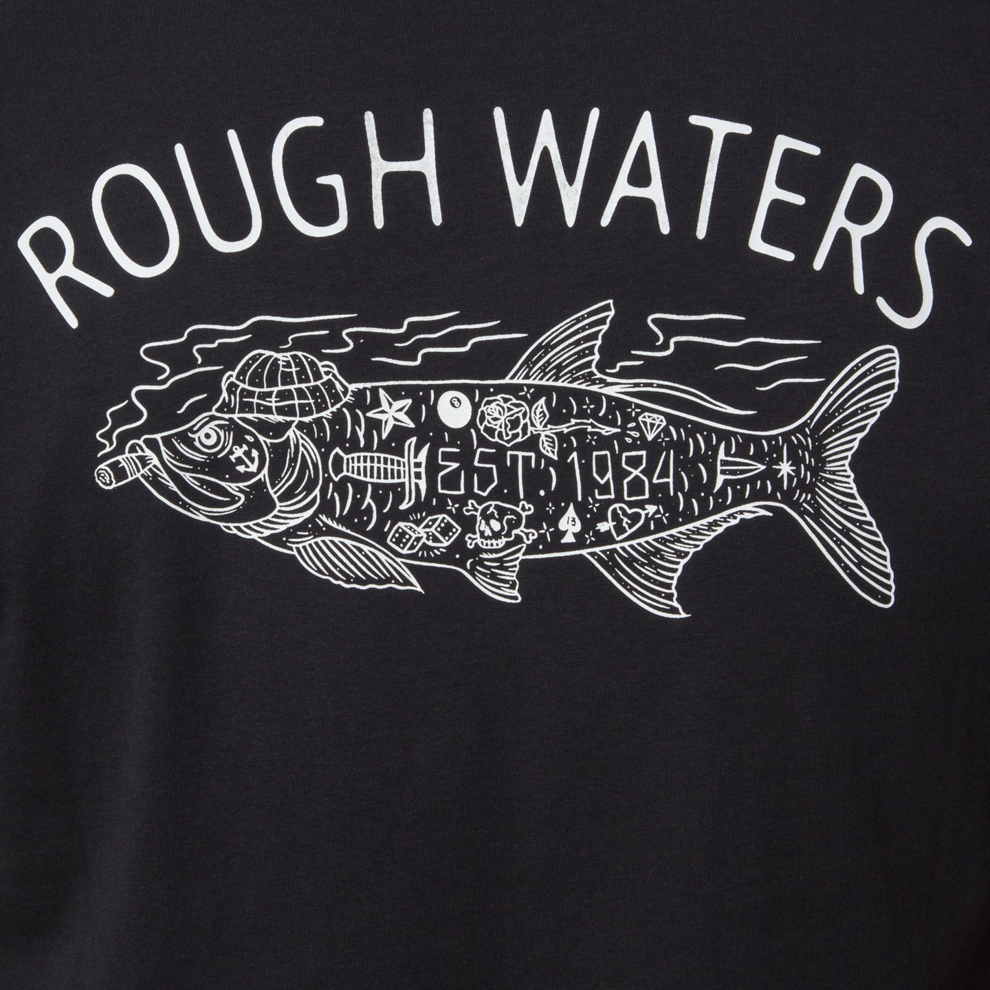 Tatted Short Sleeve T-Shirt - Caviar - Down the Line 2 View