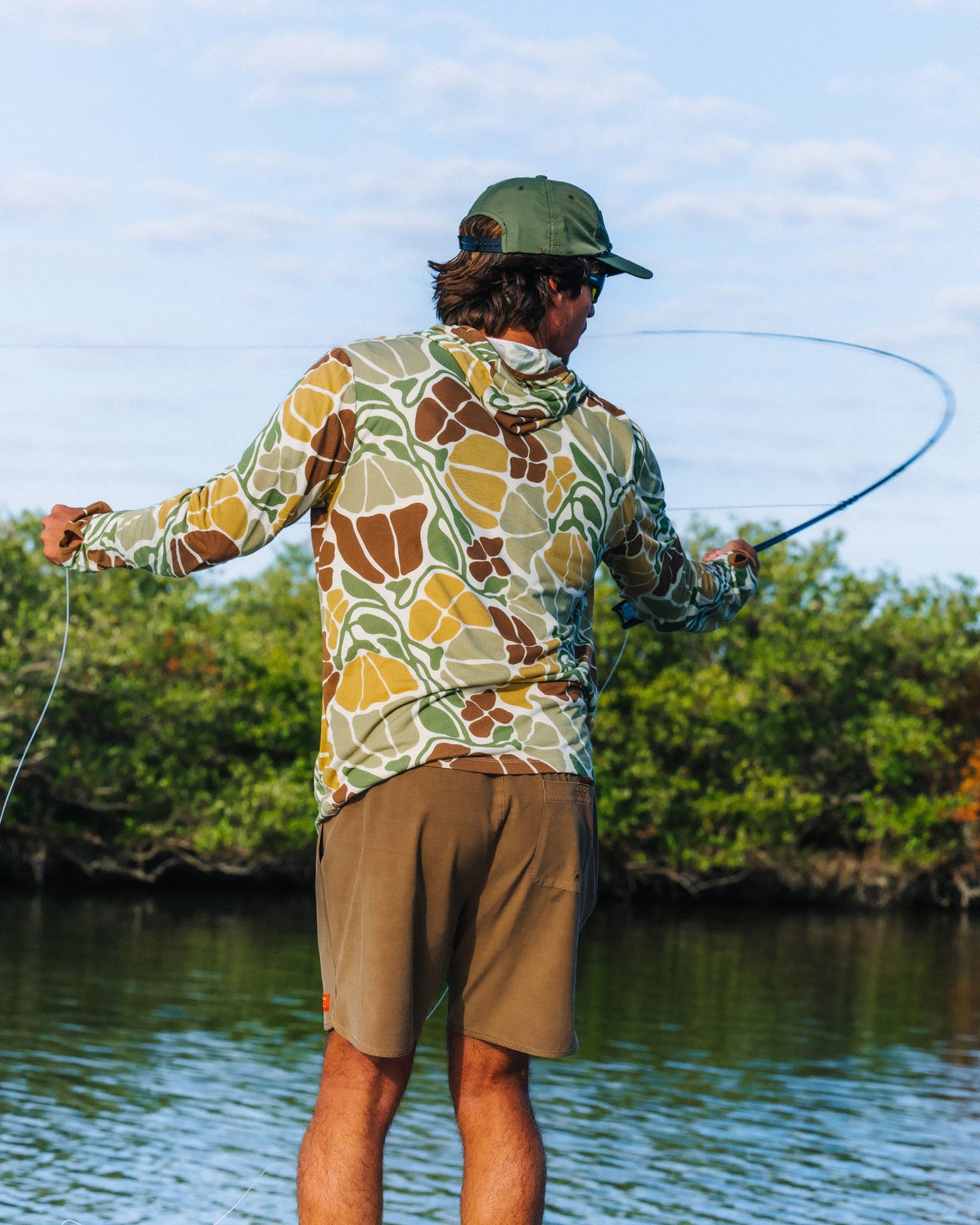 Men's Bamboo Lightweight Hoodie - Floral Camo view 1