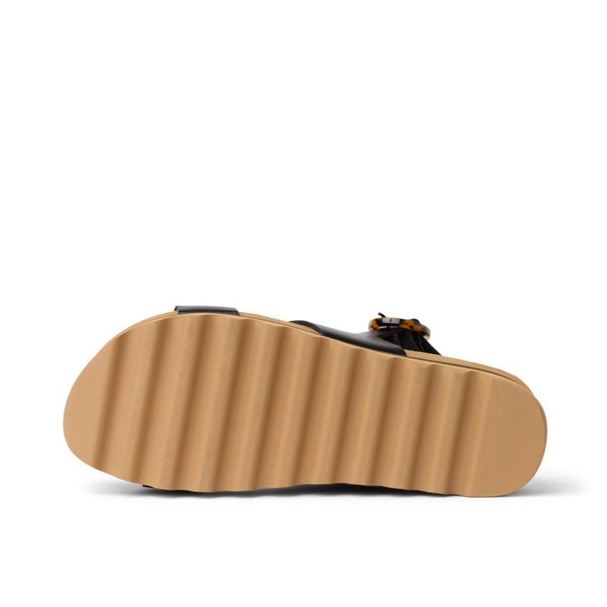 Vista Hi Buckle - Black/Tan - Underside View