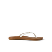 Cushion Slim white and tan women's flip flop facing left, showcasing water-friendly lightweight comfort and arch support.
