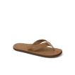 Reef Draftsmen men's brown sandal facing left, close-up on cushioned footbed with arch support for beach comfort