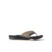 Fanning facing right, men's brown synthetic nubuck flip flop with cushioned footbed and air-cushioned heel for comfort