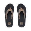 Fanning men's flip flop pair top view with synthetic nubuck straps and cushioned footbed for beach-ready comfort