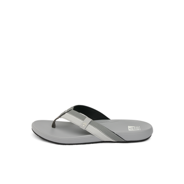 Cushion Phantom 2.0 right-facing grey sandal with anatomical arch support and soft-rebound cushioning close-up