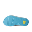 Bottom sole view of the Cruiser men's sandal in light blue and yellow, featuring water-friendly, durable comfort design.