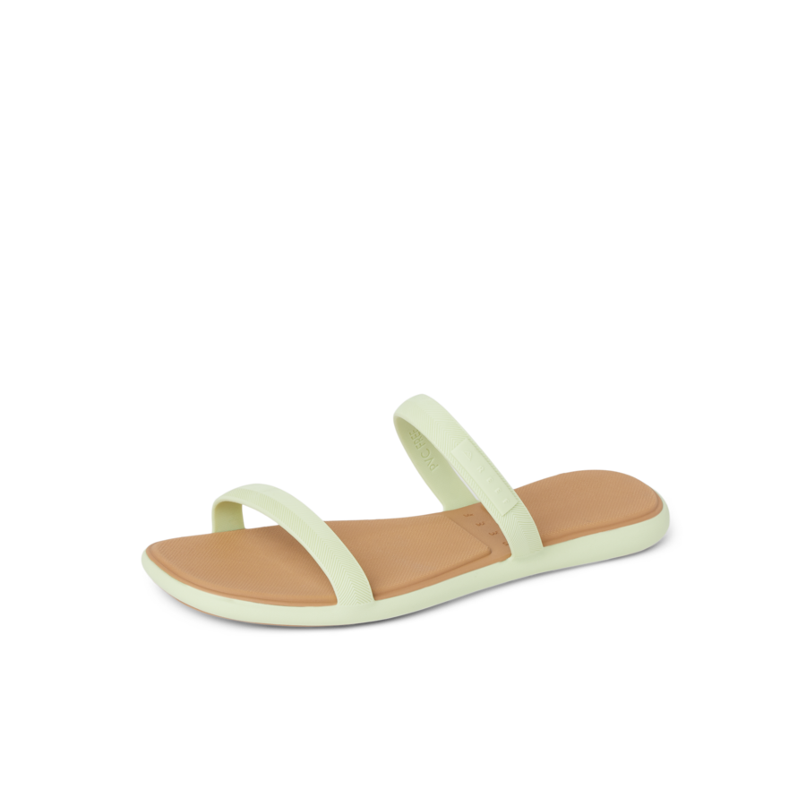 Water Willow Marina sandal facing left, close-up of side and top view showing cushioned footbed and straps