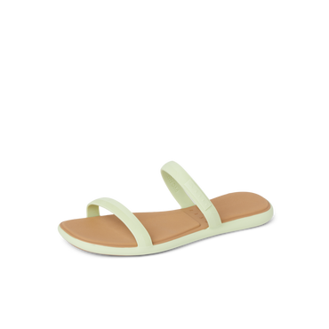 Water Willow Marina sandal facing left, close-up of side and top view showing cushioned footbed and straps