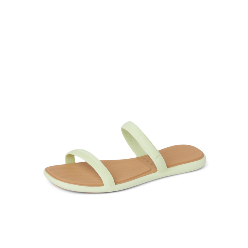 Water Willow Marina sandal facing left, close-up of side and top view showing cushioned footbed and straps
