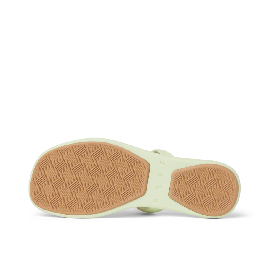 Water Willow Marina women's sandal sole facing up with durable, water-friendly, textured outsole for beach comfort and traction.