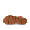 Bottom view of the right Vista Luxe Sierra sandal in brown leather showing textured sole for durable beach comfort