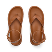 Vista Luxe Sierra women's brown leather sandals top view, facing forward, beach-inspired comfort and durability.