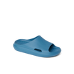 Kids Rio Slide in blue facing right, showing front and side with water-friendly, cushioned design for comfort.