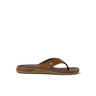 Phantom Lux men's brown flip flop sandal facing right, featuring comfort cushioning and anatomical arch support for beach use.