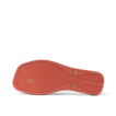 Solaye women's orange outsole facing up, showing textured grip with beach-inspired comfort and durability features.