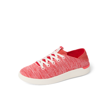 Reef Neptune women's red knit sneaker facing right, close-up of lightweight, cushioned upper and sole.