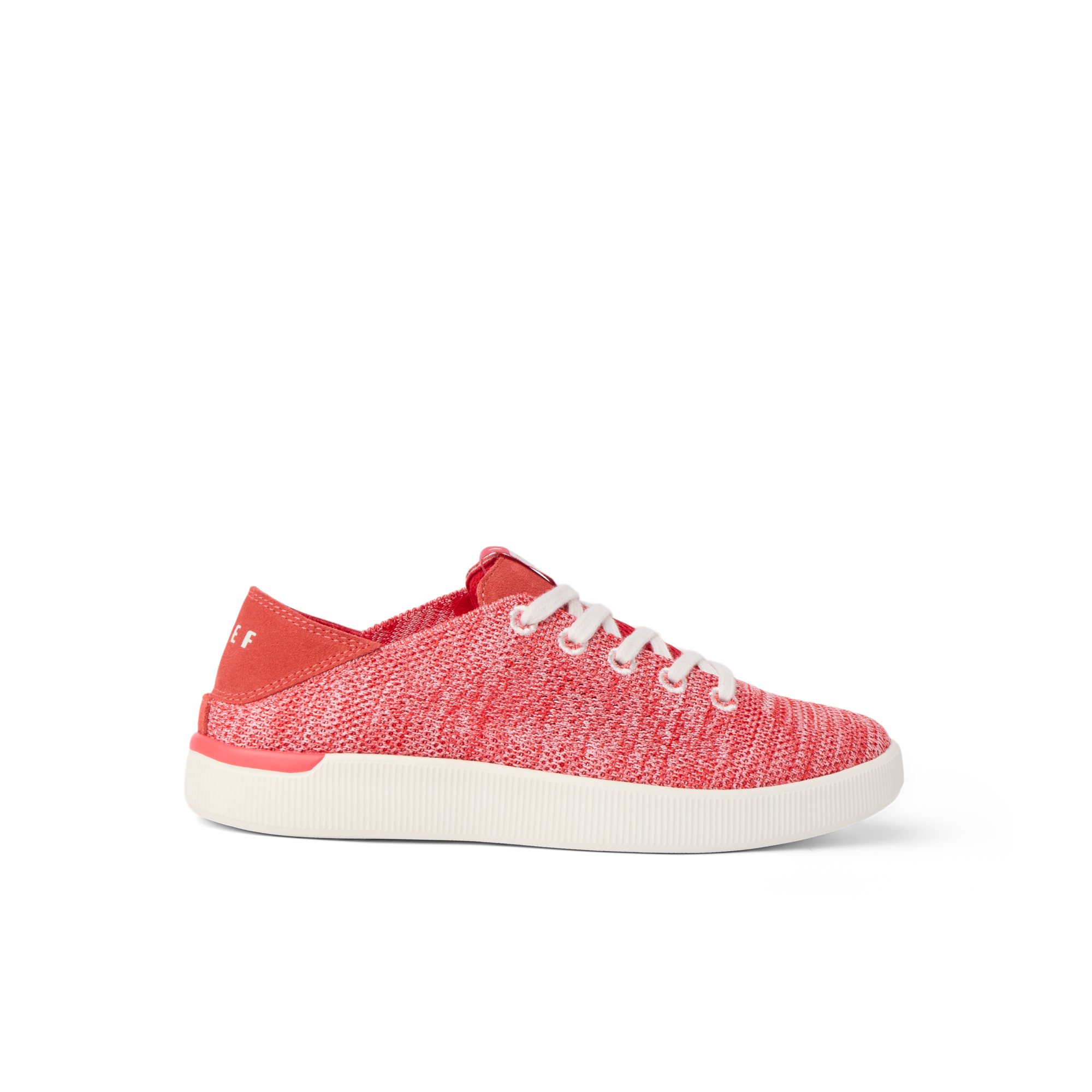Reef Neptune women's coral knit sneaker facing right, featuring lightweight design and anatomical arch support for all-day comfort.