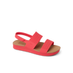 Reef Water Vista women's coral sandal facing right, close-up of the sandal's side with cushioned sole and straps.