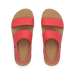 Top view of women's Reef Water Vista coral sandals with arch support and cushioned footbeds, designed for beach comfort.