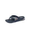 Fanning + men's navy grey flip flop facing left, highlighting arch support and soft-rebound cushioning midsole