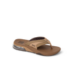 Fanning + brown men's flip flop facing right, featuring anatomical arch support and soft-rebound cushioning for beach comfort.