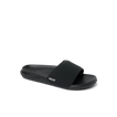 Tailslide men's black slide facing right showing top and side with arch support, water-friendly beach-inspired design