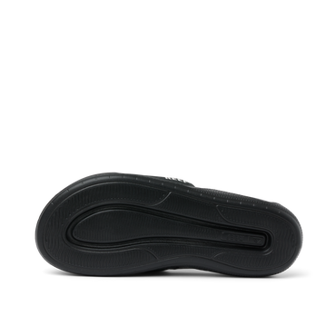 Tailslide black footwear showing the bottom sole facing up with surf-inspired durable, water-friendly comfort features.