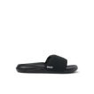 Tailslide men's black slide facing right, showing side profile with anatomical arch support and water-friendly design.