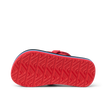 Little Ahi boys sandal sole facing up, showing durable, water-friendly textured outsole with arch support.