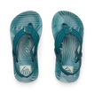 Little Ahi top view of blue patterned boys' sandals with arch support, soft cushioning, and water-friendly materials.
