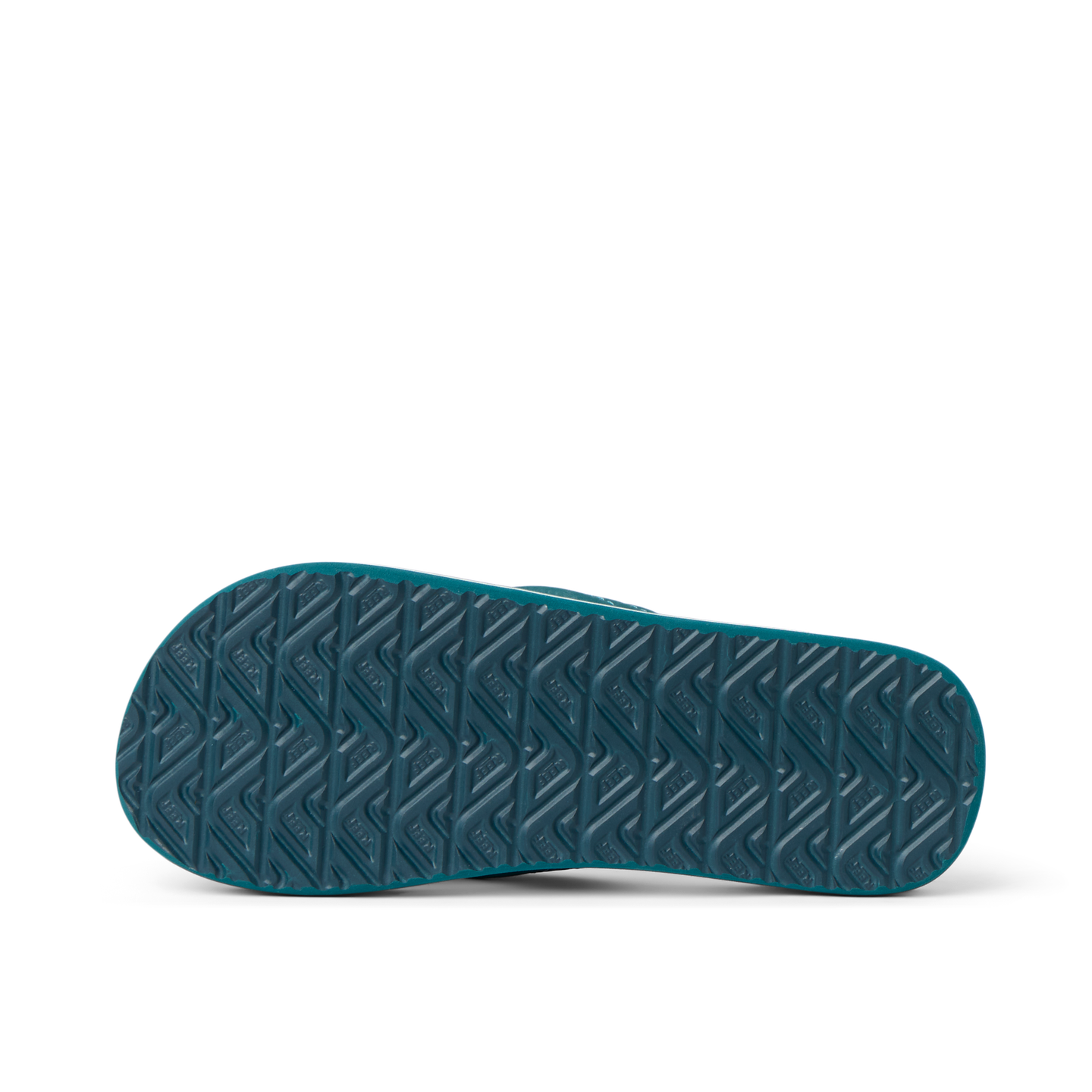 Kids Ahi shoe sole facing up showing durable, textured tread designed for comfort and beach use, kids boys footwear by REEF.