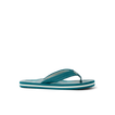 Kids Ahi right-facing teal striped sandal with soft cushioning and anatomical arch support for boys aged 5-10.