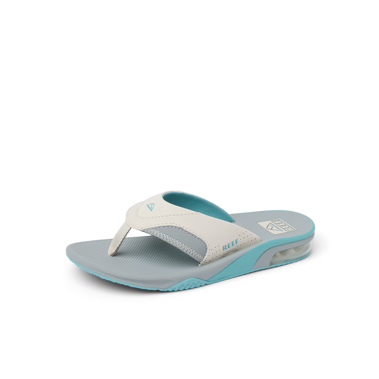 Kids Fanning - Tan/Grey/Blue - Left Side View