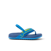 Little Windswell boys flip flop facing left, showing side profile with cushioned sole and arch support straps.
