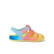 Little Totally Beachin girls sandal facing left, blue ombre with anatomical arch support and soft cushioning.