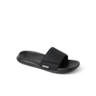 Kids Salty Slide facing right, black and white, beach-inspired slide with anatomical arch support and soft cushioning.