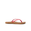 Cushion Slim women's sandal facing right, red straps on tan sole, water-friendly with anatomical arch support.