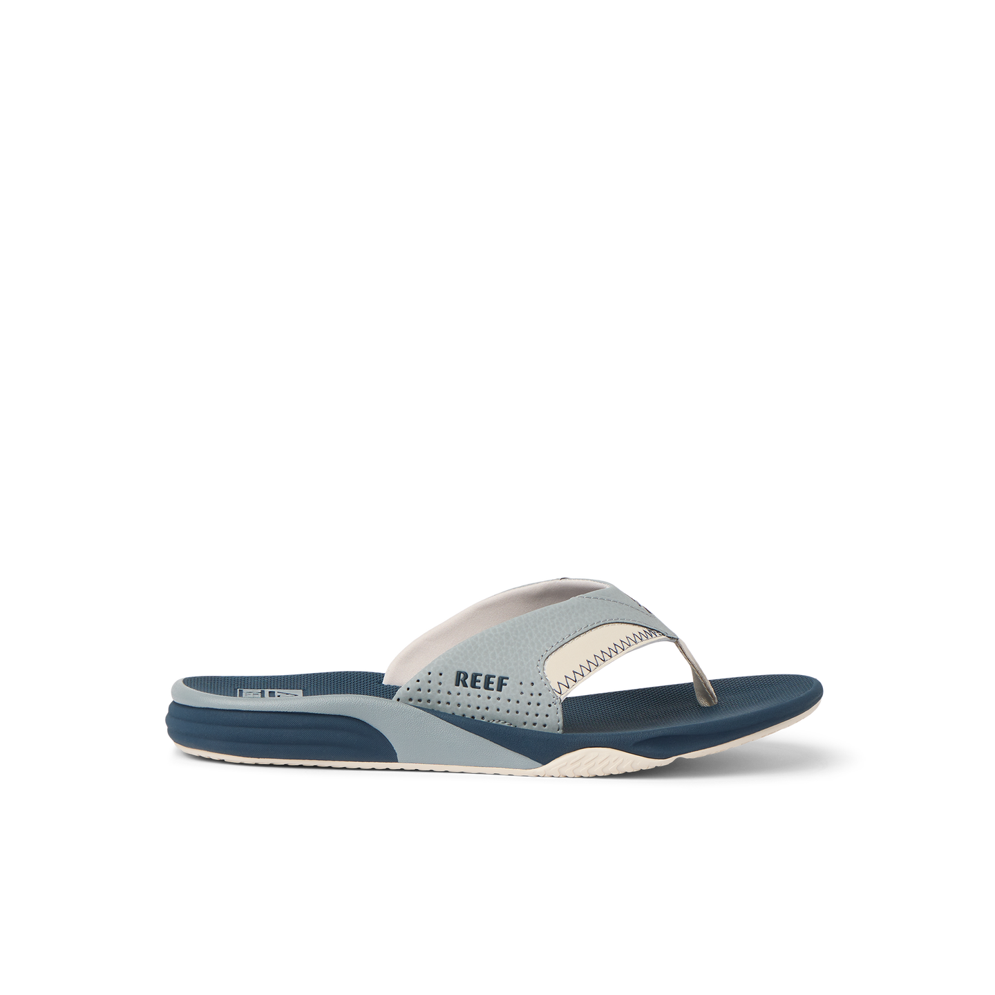 Side view of Cushion Fanning flip flop with soft cushioning and arch support for beach comfort from StoreRank.ai All Products.