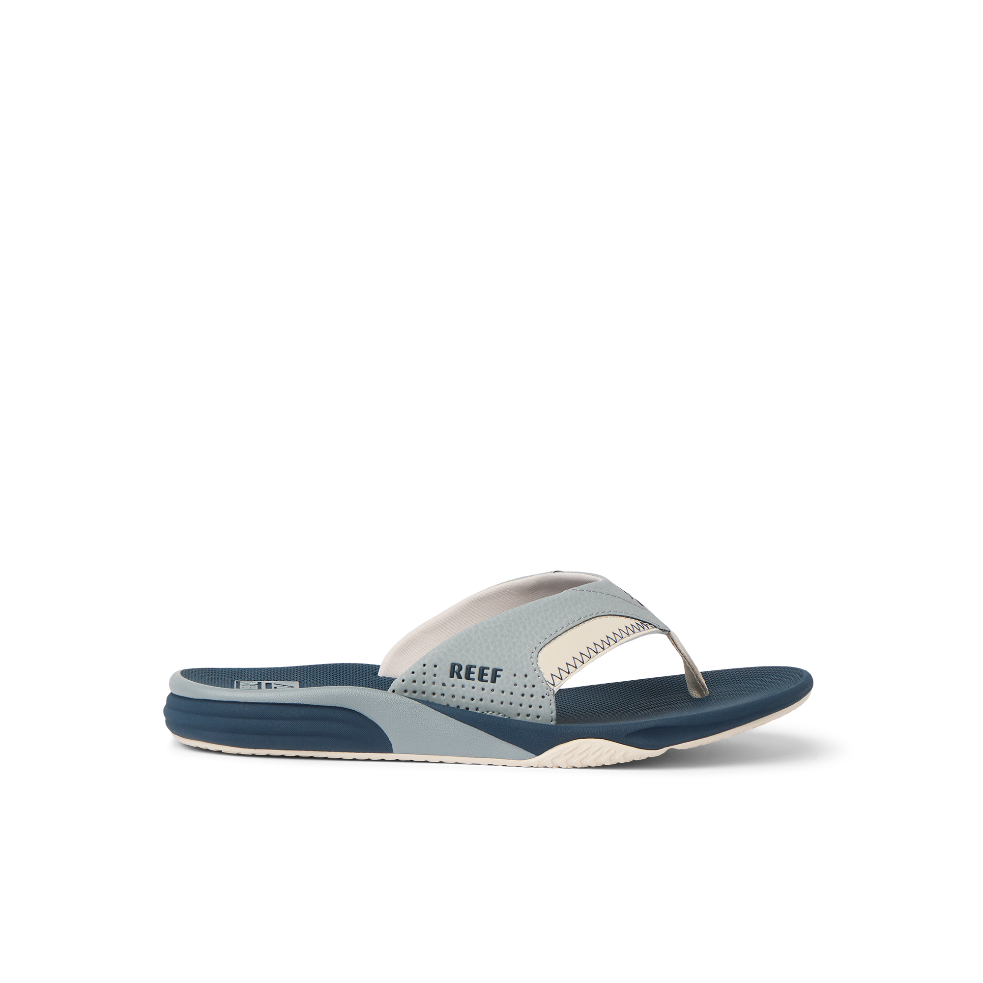 Side view of Cushion Fanning flip flop with soft cushioning and arch support for beach comfort from StoreRank.ai All Products.