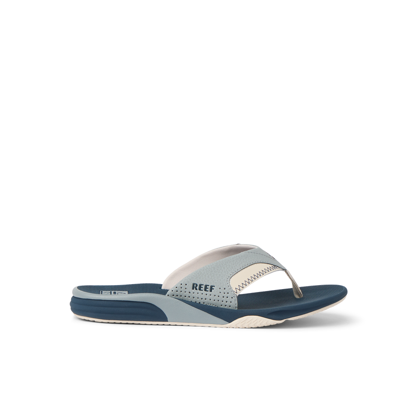 Side view of Cushion Fanning flip flop with soft cushioning and arch support for beach comfort from StoreRank.ai All Products.