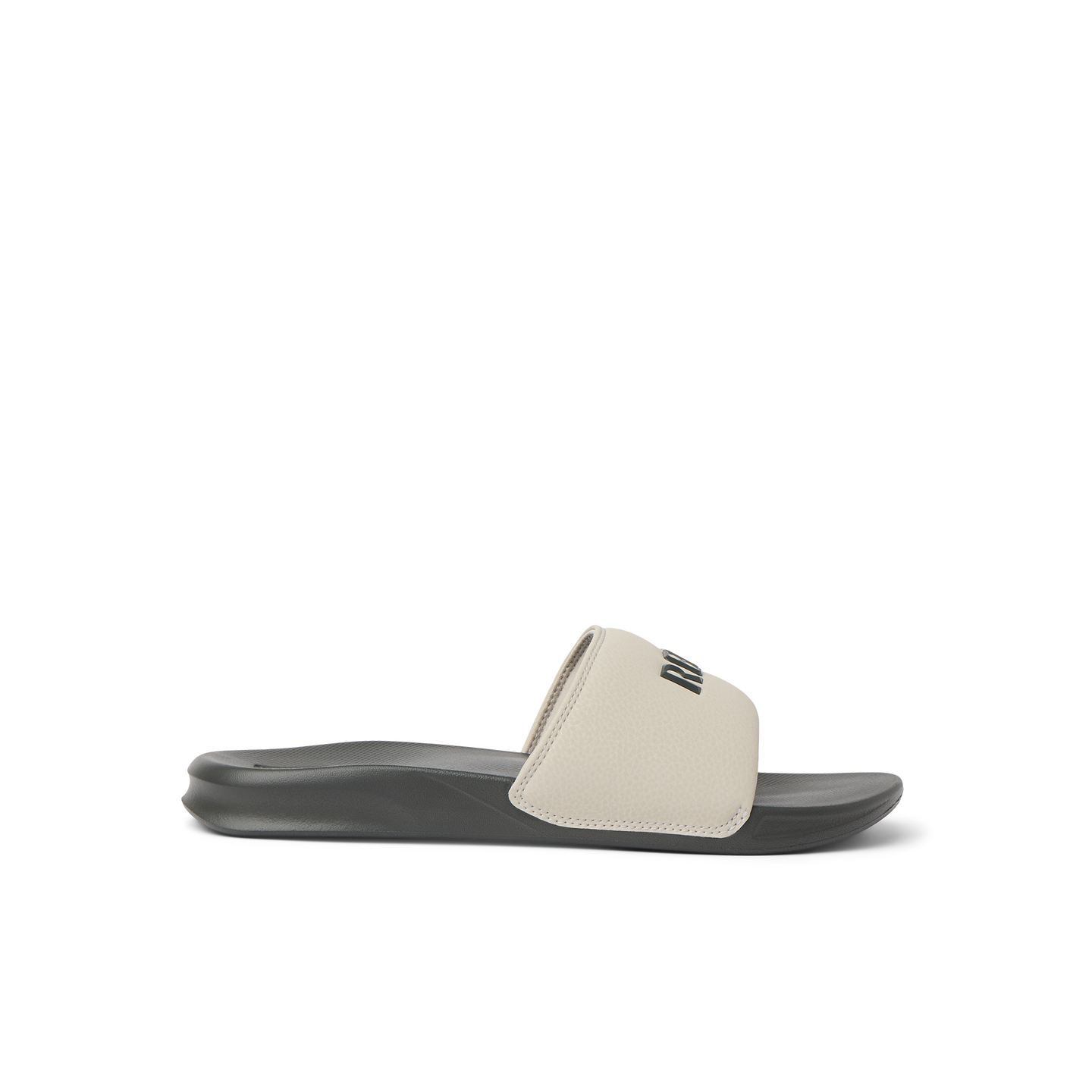 Reef One Slide facing left, close-up side view of water-friendly, cushioned, comfortable beach slide sandal.