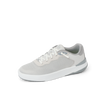 Shoreline Del Mar men's sneaker facing right, light grey with mesh upper, cushioned sole, and arch support designed for beach comfort.