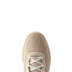 Top view close-up of Shoreline Del Mar men's sneaker in light tan, featuring breathable mesh and comfort cushioning.