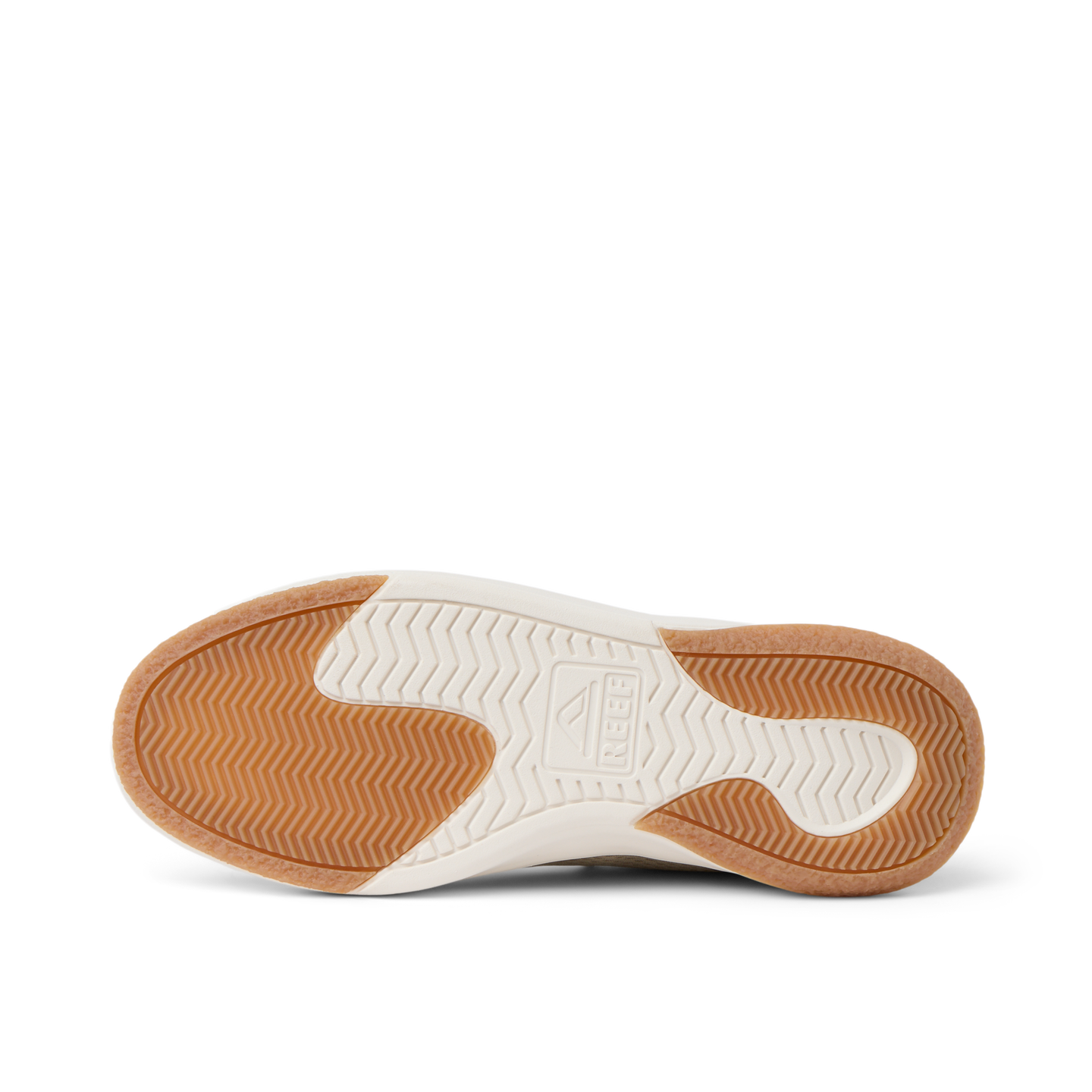 Bottom sole view of Shoreline Del Mar men's shoe facing upward, showcasing durable traction and water-friendly materials.