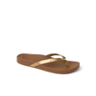 Vista Ivy women's sandal facing right, gold straps with anatomical arch support and soft cushioning for beach comfort.