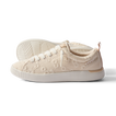 Side view of the left Neptune Alana sneaker for women with floral embroidery and enhanced arch support.