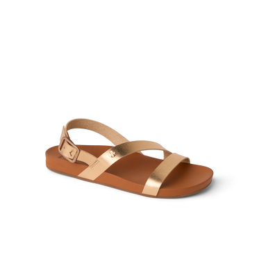 Vista Isabella women's sandal facing left with bronze straps, cushioned footbed, and comfort arch support design.