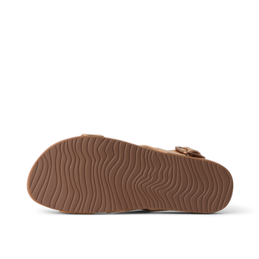 Vista Isabella women's sandal showing bottom sole with wave-like tread pattern facing up, designed for comfort and durability.